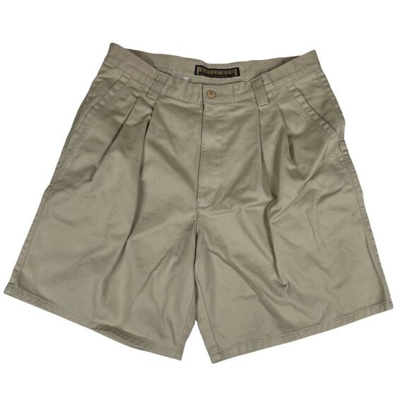 Bugle Boy Shorts Beige Tan Chino Pleated Men's 34 Cotton - Picture 1 of 9